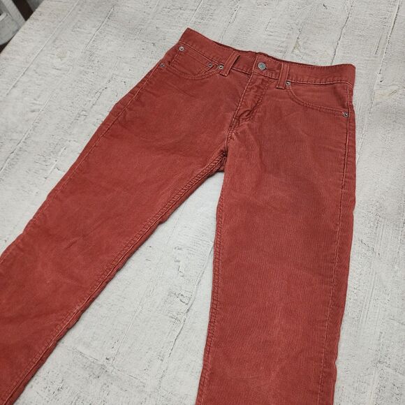 Levis 511 Skinny Corduroy Pants Mens 29x32 Retro Style Red Cords White Tab Chino